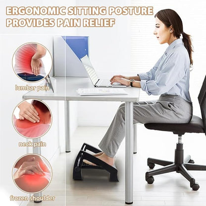 Foot Rest, Six Heights Adjustable Foot Rest for Under Desk at Work, Ergonomic Foot Stool for Under Office Desks, Under Desk Footrest with Foot Massage Roller, Office Leg Rest (Classics)