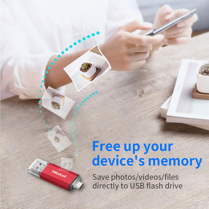 Thkailar USB C Flash Drive 256GB for Android Phone,Mac Pro,PC