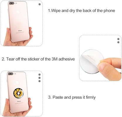 Bonoma Cell Phone Ring Holder Stand, 3 Pack Sunflowers 360 Rotation Universal Smartphone Ring Grip Stand Compatible with Smartphones and Tablets