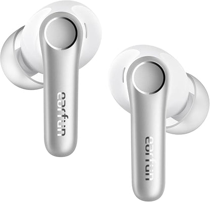 EarFun Air Pro 4 Adaptive Hybrid Noise Canceling Wireless Earbuds, Qualcomm Snapdragon Sound, aptX™ Lossless, 6 Mics AI CVC 8.0 Call, LDAC Hi-Res Audio, 52H Playtime, Bluetooth 5.4, White