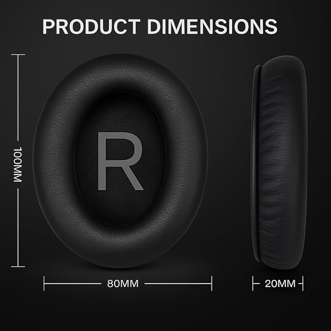 Premium Replacement Ear Pads for Bose Bose QC45– Soft Protein Leather & Memory Foam Cushions – Enhanced Noise Isolation – Easy Installation Kit,Video & Cleaning Cloth (Black)