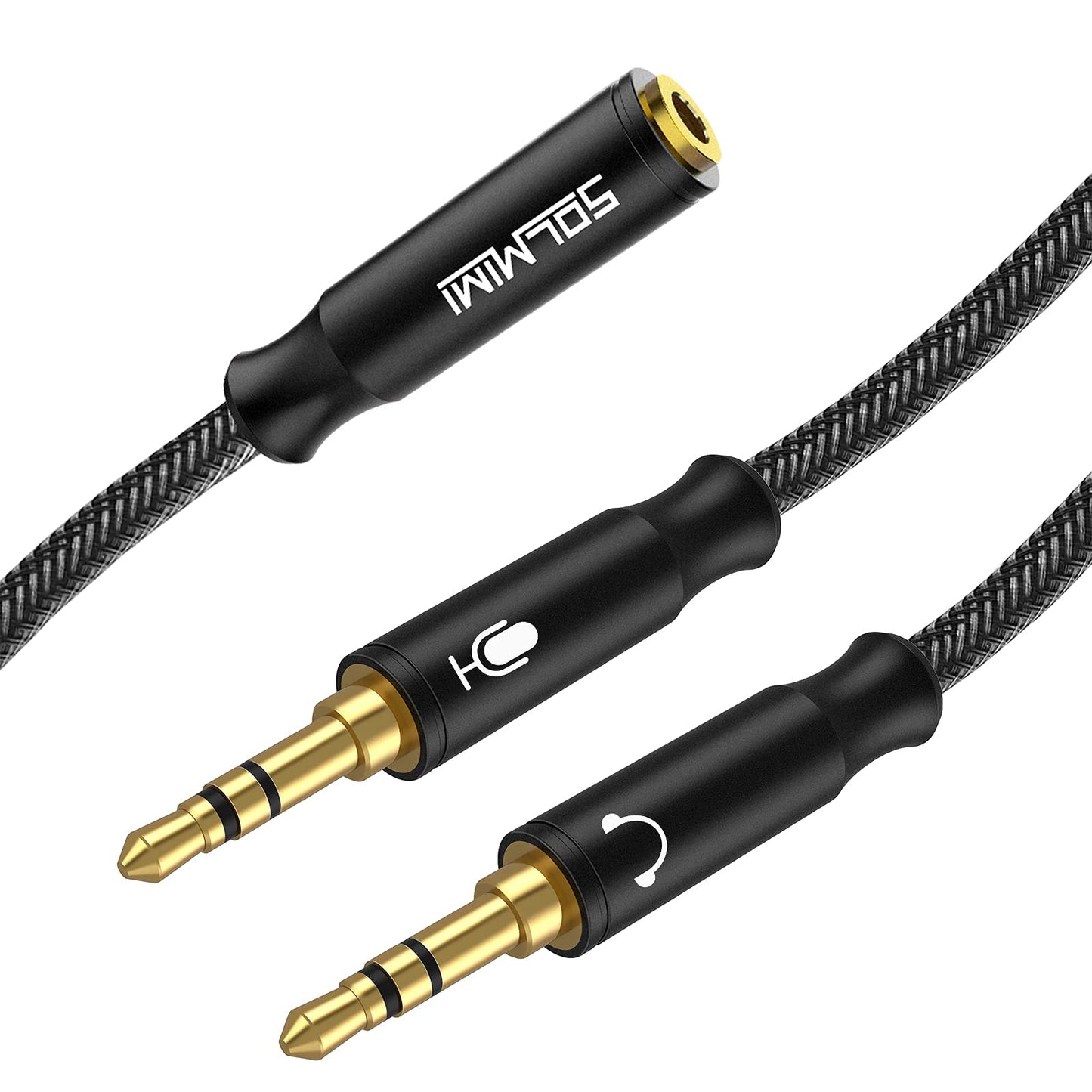 Headphone Splitter Cable for Computer 3.5mm Female to 2 Male 30Cm