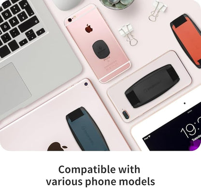 Sinjimoru Detachable Phone Grip Kickstand for Wireless Charging Compatible Phone Finger Holder for iPhone & Smartphones. Sinji Mount S-Grip Blue