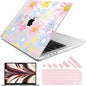 DONGKE for M4 MacBook Pro 16 Inch Case 2024 2023 2021 A3403 A3186 M3 A2991 M2 A2780 M1 A2485 Pro/Max Chip, Plastic Hard Shell Case & Keyboard Cover for Mac Pro 16 with Touch ID, Florals