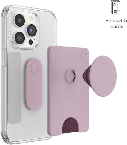 PopSockets Phone Wallet with Expanding Kickstand, Phone Card Holder - Blush Pink