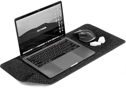 DELTAHUB - Minimalistic Felt Desk Protective Pad, Anti-Fray, Anti-Slip, Easy to Clean, Easy Glide, Long Lasting, Sleek Design, Comfortable, Resistant, Desk Mat, PC, Mac, Laptop - Medium (12x35inch)