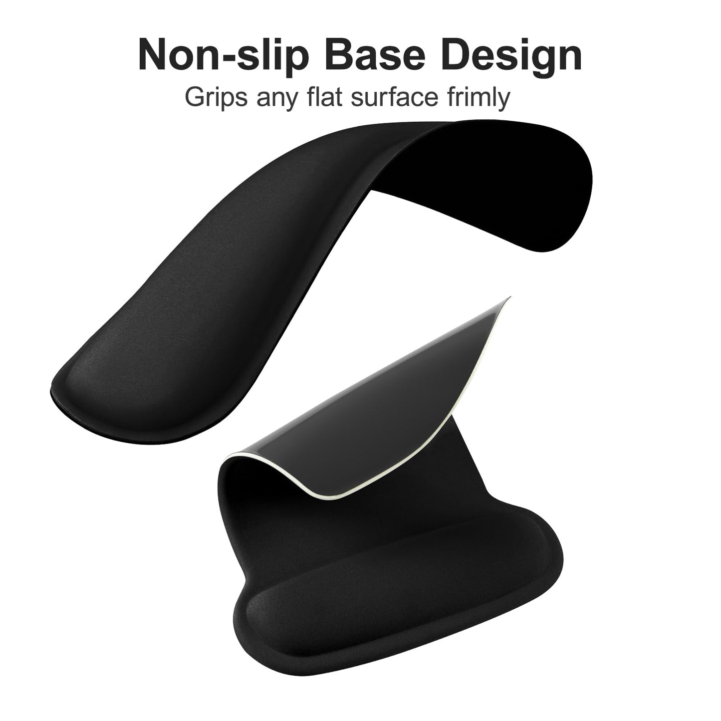 MOSISO Wrist Rest Support for Mouse Pad & Keyboard Set, Ergonomic Mousepad Non-Slip Base Home/Office Pain Relief & Easy Typing Cushion with Neoprene Cloth & Raised Memory Foam, Black