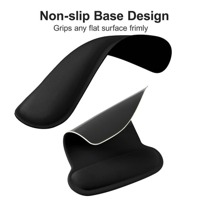 MOSISO Wrist Rest Support for Mouse Pad & Keyboard Set, Ergonomic Mousepad Non-Slip Base Home/Office Pain Relief & Easy Typing Cushion with Neoprene Cloth & Raised Memory Foam, Black
