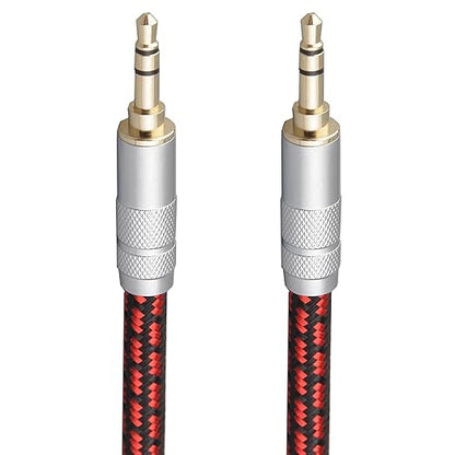 Audiophile High Purity Copper Aux Audio Cable 3.5mm Male to 3.5mm Male Audio Auxiliary Cord Gold-Plated Stereo HiFi Adapter Cable (Straight to Straight, 6.5ft/2m)