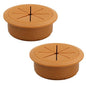 2 Pcs Desk Grommet 2-1/16" / 53 mm, Desk Hole Cover for Cables Brown, Cable Grommet ABS Plastic, Desk Hole Grommet for Home & Office Pc, Detachable Cable Cord Organizer