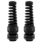 Strain Relief Cord Connector,LISTENJIALE 2Pcs NPT 1/2" Waterproof Cable Gland Flex Spiral Strain Relief Adjustable 6-12mm Cable Connector Nylon Joint with Gaskets(Black)