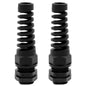 Strain Relief Cord Connector,LISTENJIALE 2Pcs NPT 1/4" Waterproof Cable Gland Flex Spiral Strain Relief Adjustable 4-8mm Cable Connector Nylon Joint with Gaskets(Black)