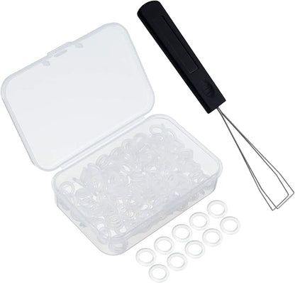 Keyboard Puller Keycap Removal Tool and 200 Pcs Rubber O-Ring Dampeners Plumbing Rubber O-Ring Seal for Switch and Mechanical Keyboard