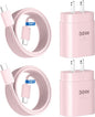 Phone 16 15 Charger 10FT USB C to C Fast Charging Cord,30w USB C Phone 16 15 Pro Max Fast Charger Block for Phone 16 15/16 15 Pro Max/16 15 Pro/15 Plus/Pro 12.9/11 inch,Samsung Galaxy S24 Ultra,Pink