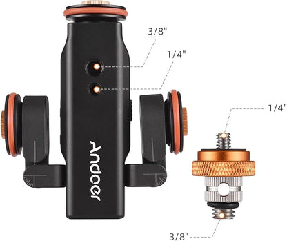 Andoer Video Camera Dolly with Ballhead & Phone Holder, 3-Speed Motorized Auto Track Dolly Car with Remote Control - Compatible with iPhone, DSLR, Camcorder, Gopro, Insta, Android Smartphone
