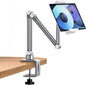 OATSBASF Phone and Tablet Holder Bed Gooseneck Mount, Aluminum Long Arm Foldable Lazy Stand, Universal 360 Degree Rotatable for iPhone, iPad, Tablet-Silver