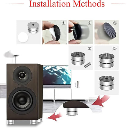 Audiocrast 4X HiFi Speaker Spike Pad Isolation Feet Stand Feet 40X23MM Shock Absorber with Stainless Steel Ball for Audio Speaker Subwoofer CD DVD Amplifier Turntable DAC