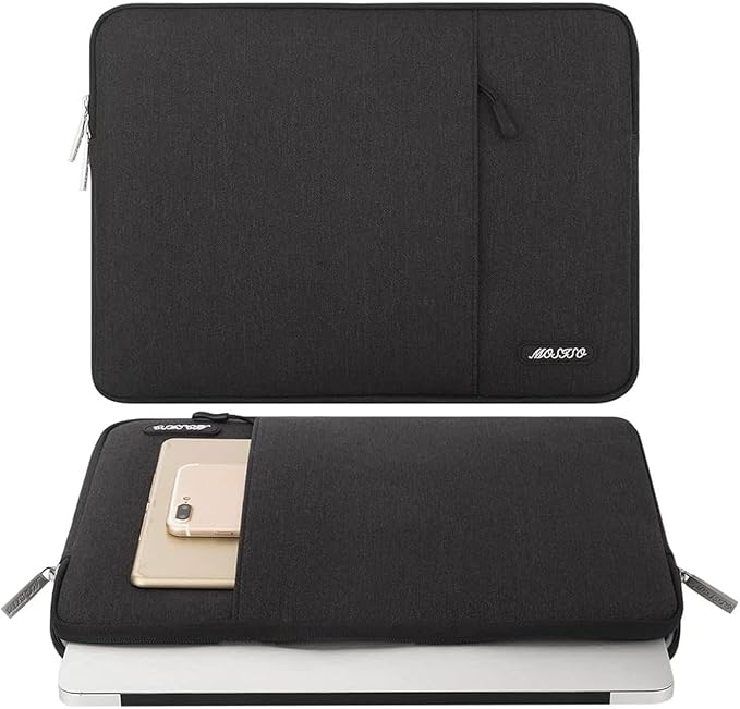 MOSISO Laptop Case 24 inch, 24 inch Laptop Sleeve Compatible with ASUS Gaming Monitor HP Dell Lenovo Notebook, Polyester Vertical Computer Sleeve Bag with Pocket, Black