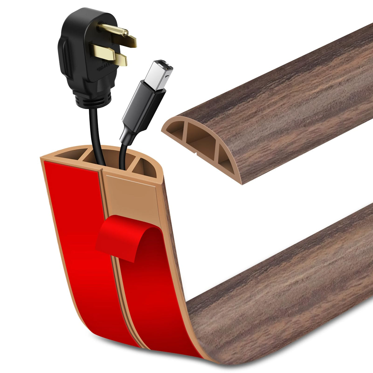 LSGCQ Floor Cord Cover Self Adhesive Cord Hider Floor Cable Management