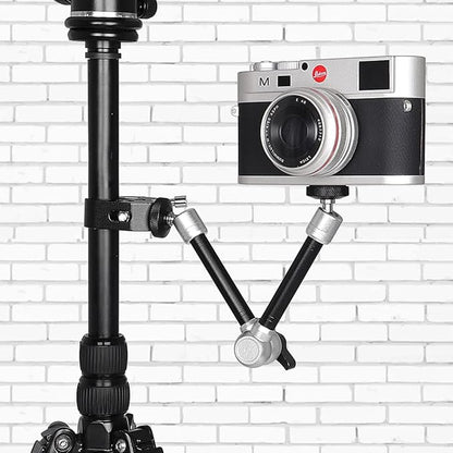 11" Adjustable Magic Arm DSLR Mirrorless Action Camera Camcorder Smartphone LCD Monitor Video Vlog Rig w/Clamp Holder Mounts fit for GoPro iPhone