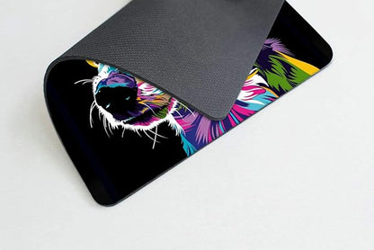 Square Mouse Pad Colorful Dog Portrait-5,Gaming Mouse Pads for Desk,Soft Computer Waterproof Non-Slip Mouse Mat
