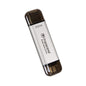 Transcend ESD310 512GB External SSD, Up to 1,050MB/s, Dual USB Flash Drive for iPhone/iPad/Mac/Windows/Android/Tablet/PC, USB3.2Gen2 Thumb Drive Photo Stick, 2-in-1 Type C &Type A Memory Stick-Silver