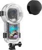 Invisible Dive Case for Insta360 X5, FotStdio Insta 360 X5 Waterproof Case 196ft Underwater Diving Housing Cover with Lens Guard Protective Sealed Shell Photography Housings Action Camera Accessories
