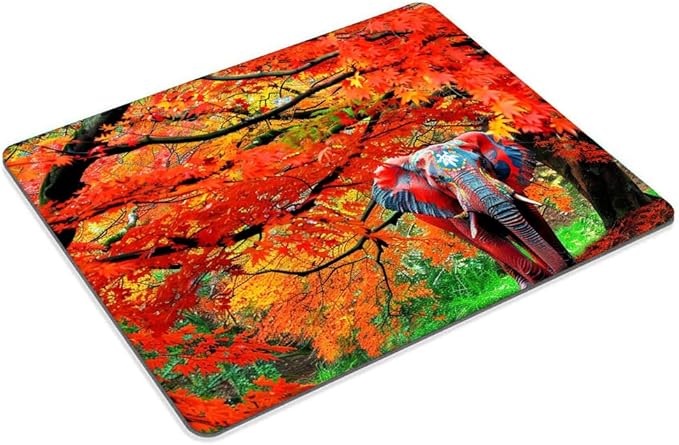 Square Mouse Pad Natural Trees and Elephants-1,Gaming Mouse Pads for Desk,Soft Computer Waterproof Non-Slip Mouse Mat