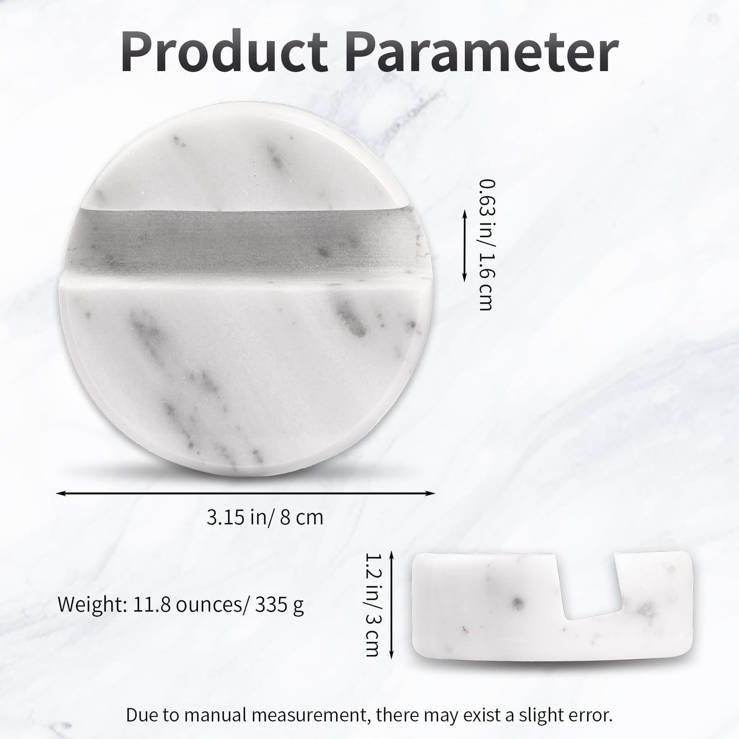 ZJL Marble Phone Stand for Desk - Cell Phone Holder for Nightstand Office Decor Telephone Boho White Marble Kitchen Accessories