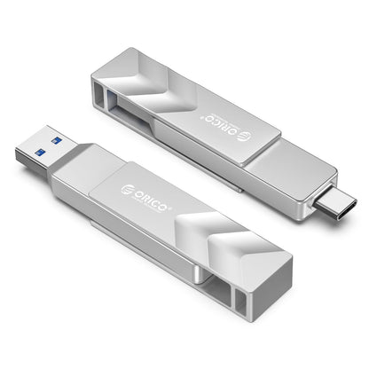 ORICO 1TB Portable Solid State Drive, 1050MB/s Dual-Port Rotating Metal External SSD with 90° Click-Stop, Reliable Storage for iPhone 17, 16 Series, Type-C Smartphone, Mac, Audio, Vehicle - A101