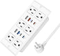 30W Recessed Power Strip USB C, Desk Flush Mount Outlet Plug in 6 AC & 8 USB Ports for Furniture Conference Power Hub, 6FT