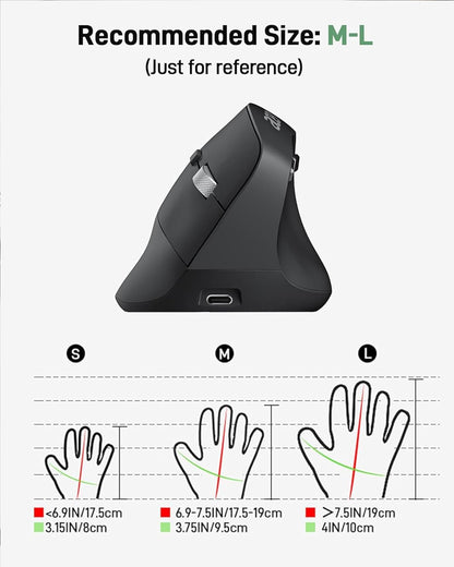 Acer Ergonomic Mouse Wireless, Adjustable DPI Vertical Mouse for Laptop