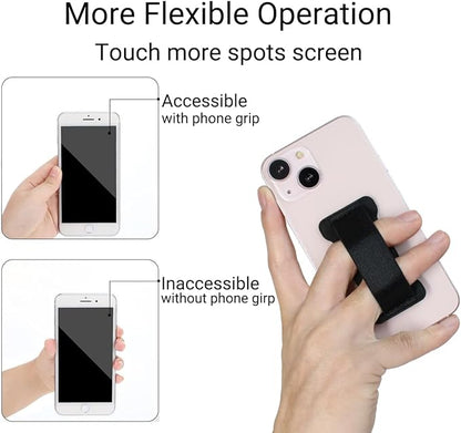 Cell Phone Finger Grip Strap Holder for Hand, Finger Strap Phone Holder, New Slim Finger Loop Selfie Grip Compatible with Most Smartphones - 2Pack(Black Gold)