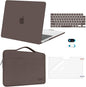 MOSISO Compatible with MacBook Air 13 inch Case 2025 2024 2023 2022 M4 A3240 M3 A3113 M2 A2681, Hard Shell&Sleeve Bag&Keyboard Skin&Webcam Cover&Screen Film for MacBook Air 13.6 inch, Beige Brown