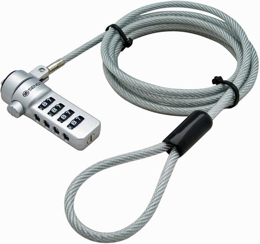 Sendt Notebook/Laptop Combination Lock Security Cable (Silver)