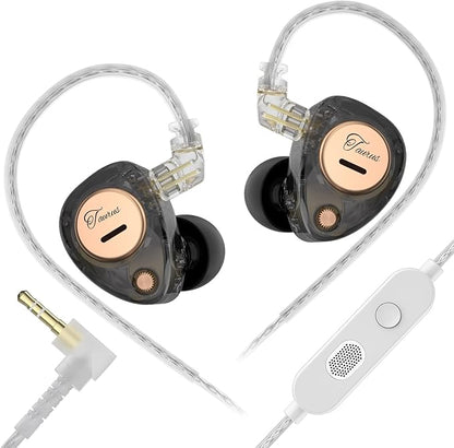 KZ Taurus in Ear Monitor Headphones, Horizontal 2DD Gaming IEM Earbuds Wired in Ear Headphones, Noise Cancelling Ear Buds Sound Localization in-Ears for Singers Musicians Audiophiles