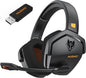 NUBWO G06 Dual Wireless Gaming Headset with Microphone for PS5, PS4, PC - 23ms Low Latency Audio - 100-Hour of Playtime - 50mm Drivers (Black-Orange)