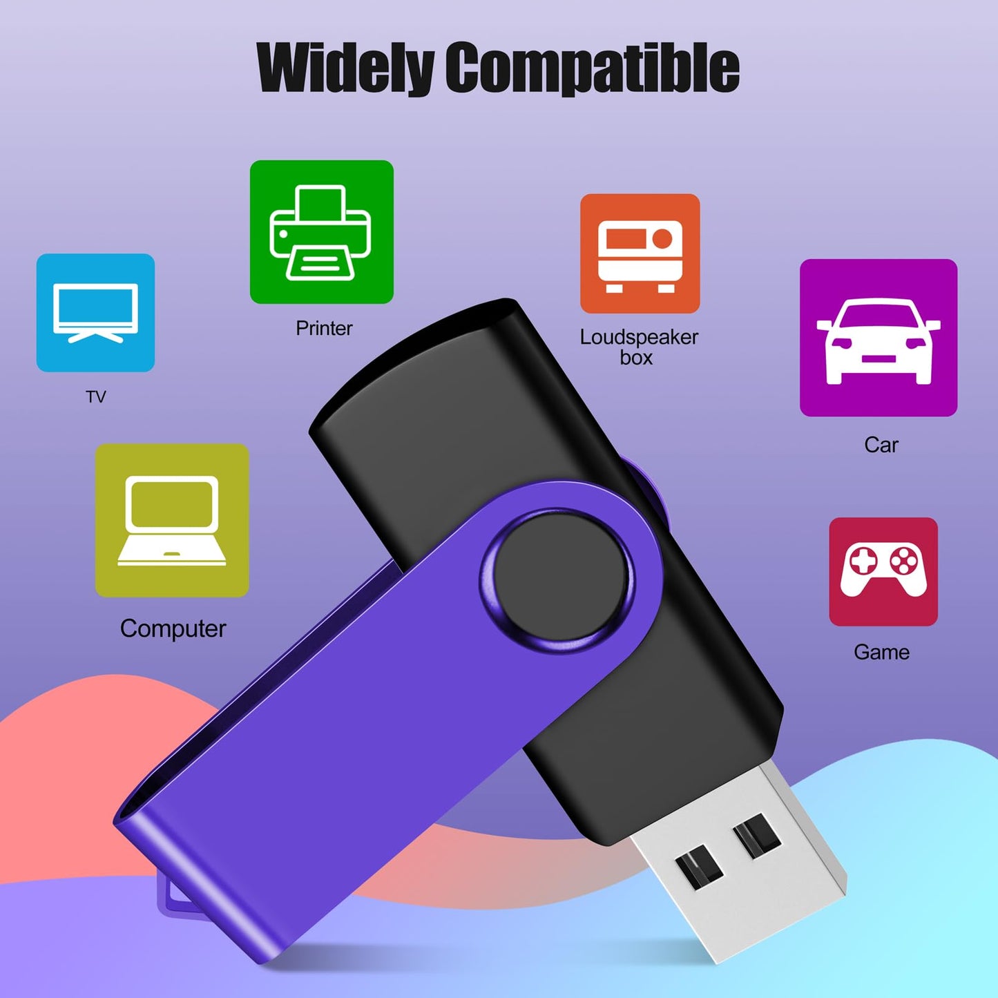 1GB 20-Pack USB Flash Drives Bulk EASTBULL USB 2.0 Thumb Drive,Purple