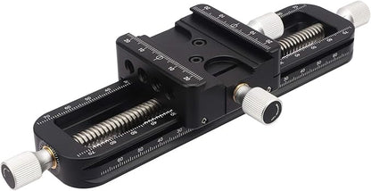 Haoge FM-160 Wormdrive Macro Rail for Macro Photography Track, Focus Stacking Precision Focus Slider/Close-up Shooting Clamp Plate Fine-Tuning Screw Rod
