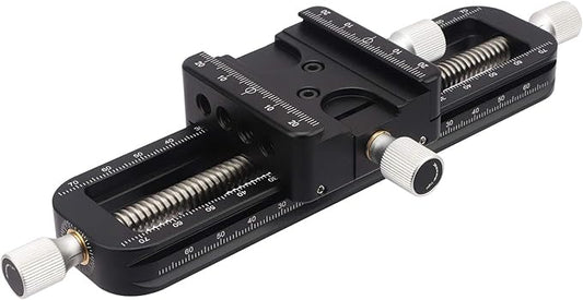 Haoge FM-160 Wormdrive Macro Rail for Macro Photography Track, Focus Stacking Precision Focus Slider/Close-up Shooting Clamp Plate Fine-Tuning Screw Rod