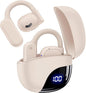 TAGRY Open Ear Earbuds Wireless Bluetooth Headphones 80Hrs Playtime Ear Buds with Earhooks IPX7 Waterproof Touch Control Earphones Sport Headsets for Workout Running Beige
