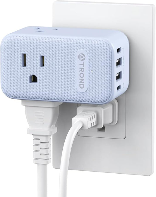 TROND Outlet Extender with 360 Rotating Plug, 3 Way Plug Adapter