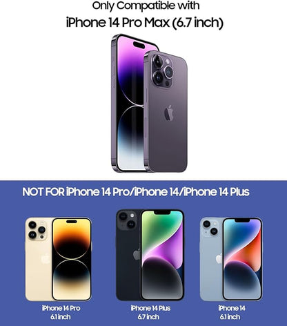 LEKEVO Magnetic for iPhone 14 Pro Max Case [Compatible with MagSafe][Built-in Camera Lens Protector] Slim Soft TPU Bumper Shockproof Metallic Luster Phone Case (Blue)