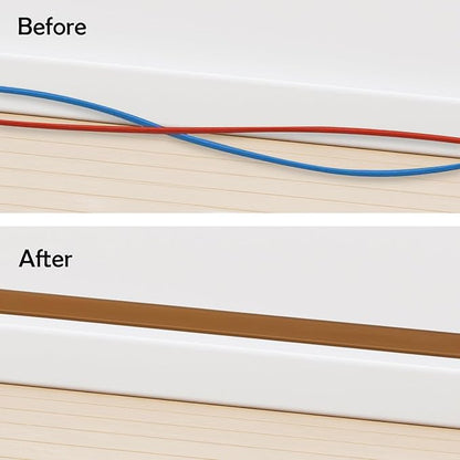 Rubber Bond TV Cord Hider Cable Protector - Strong Self Adhesive Wall Cord Cover Cable Hider - Low Profile Cable Management Wall Cord Concealer Cable Raceway (Brown, 10 Feet)