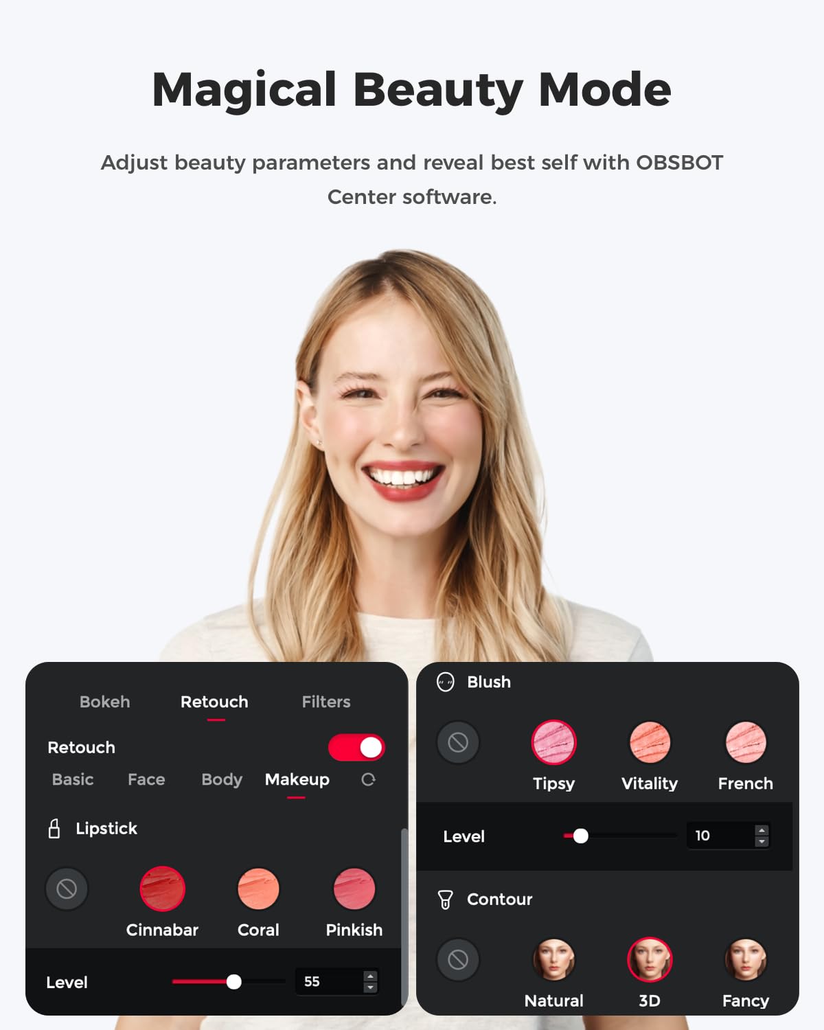 OBSBOT Meet 2-4K Webcam for PC with 1/2" Sensor, AI Framing & Autofocus