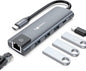 VEMONT USB C hub,5 in1 USB-C hub, Type-c multiport Adapter with Gigabit Ethernet, 3 USB 3.0 hub for Data, 100W Power Delivery, USB c hub for Laptop MacBook/ipad, and Other USB C Devices