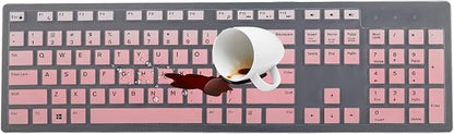 Keyboard Cover Skin for Dell KM636 KB216 KB216t KB216d KB216p Wired & Wireless Keyboard, Dell Optiplex 5250 3050 3240 5460 7450 7050, Dell Inspiron Desktop 24" 27" 5400 5490 7700 7790 3475 3670 3477