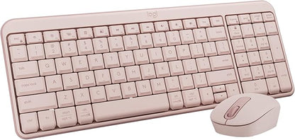 Logitech MK250 Bluetooth Wireless Mouse and Keyboard Combo: Fast & Easy Connectivity, Compact Wireless Keyboard, Ambidextrous Mouse, Durable Build - Windows/MacOS - Rose