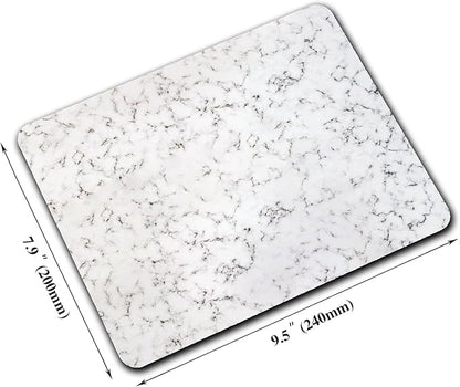 White Marble Black Texture Mouse Pads for Desk, Portable Wireless Computer Mouse pad Small Design with Women, Non-Slip Rubber Base Laptop Mousepad 9.5" x 7.9" Smooth Surface for Office & Travel