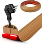 Floor Cord Cover Self Adhesive Cord Hider,20FT Cable Management, Extension Strip Protector for Wires, Prevent Cable Trips for Offices, Gyms, Exhibitions Cavity:0.39"(W) x 0.27"(H) Brown Wood